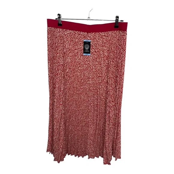 Vince Camuto Pink/White Pleated Midi Skirt | Sizes M, L - Picture 4 of 9